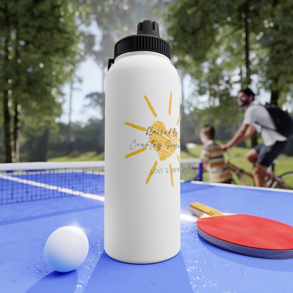 Raised on Country Sunshine - Stainless Steel Water Bottle, Sports Lid
